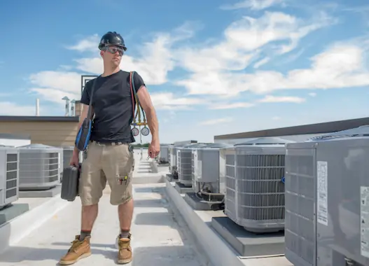 A licensed air conditioning contractor qualifying an HVAC business so that they can continue to operate after an emergency.